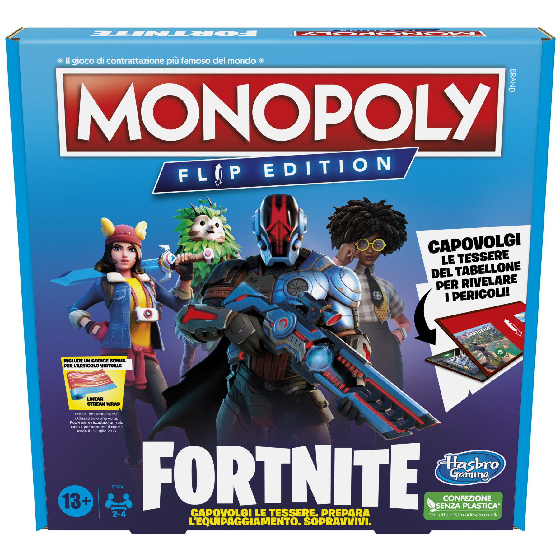 Hasbro gaming - monopoly fortnite flip edition, gioco da tavolo dai 13 anni in su - HASBRO GAMING
