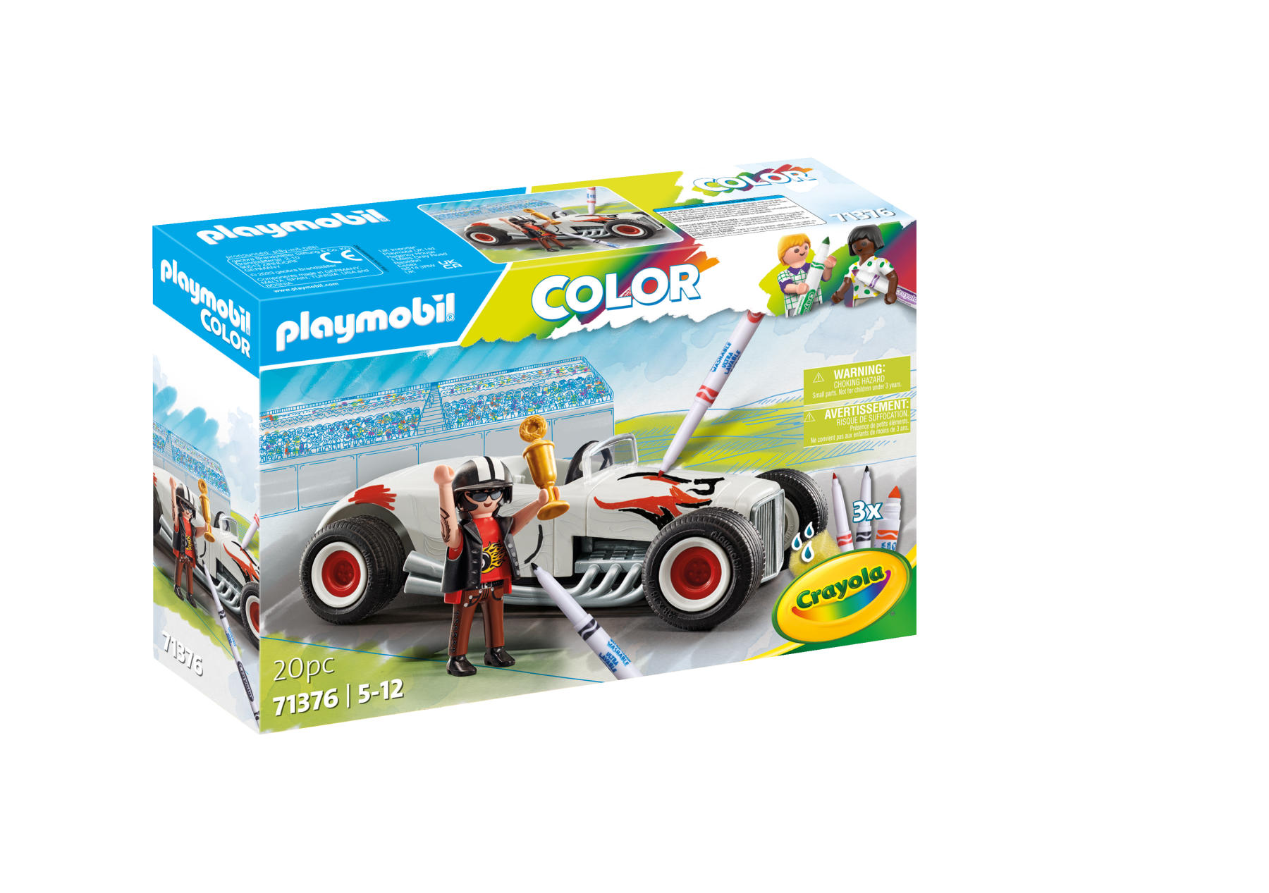 Playmobil color 71376 : auto da corsa per bambini dai 4 anni - Playmobil