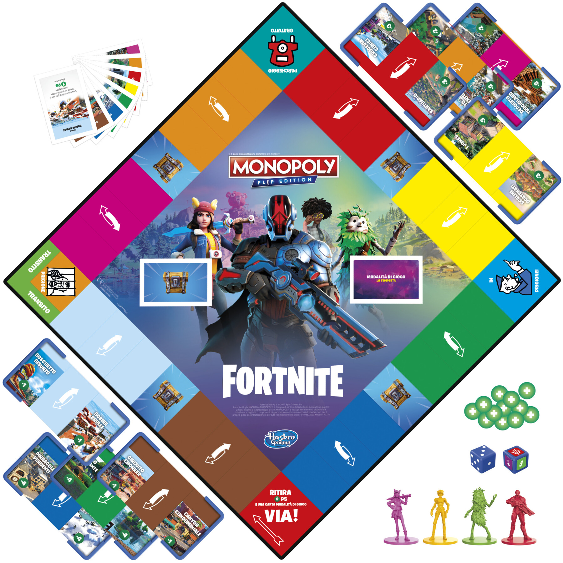 Hasbro gaming - monopoly fortnite flip edition, gioco da tavolo dai 13 anni in su - HASBRO GAMING