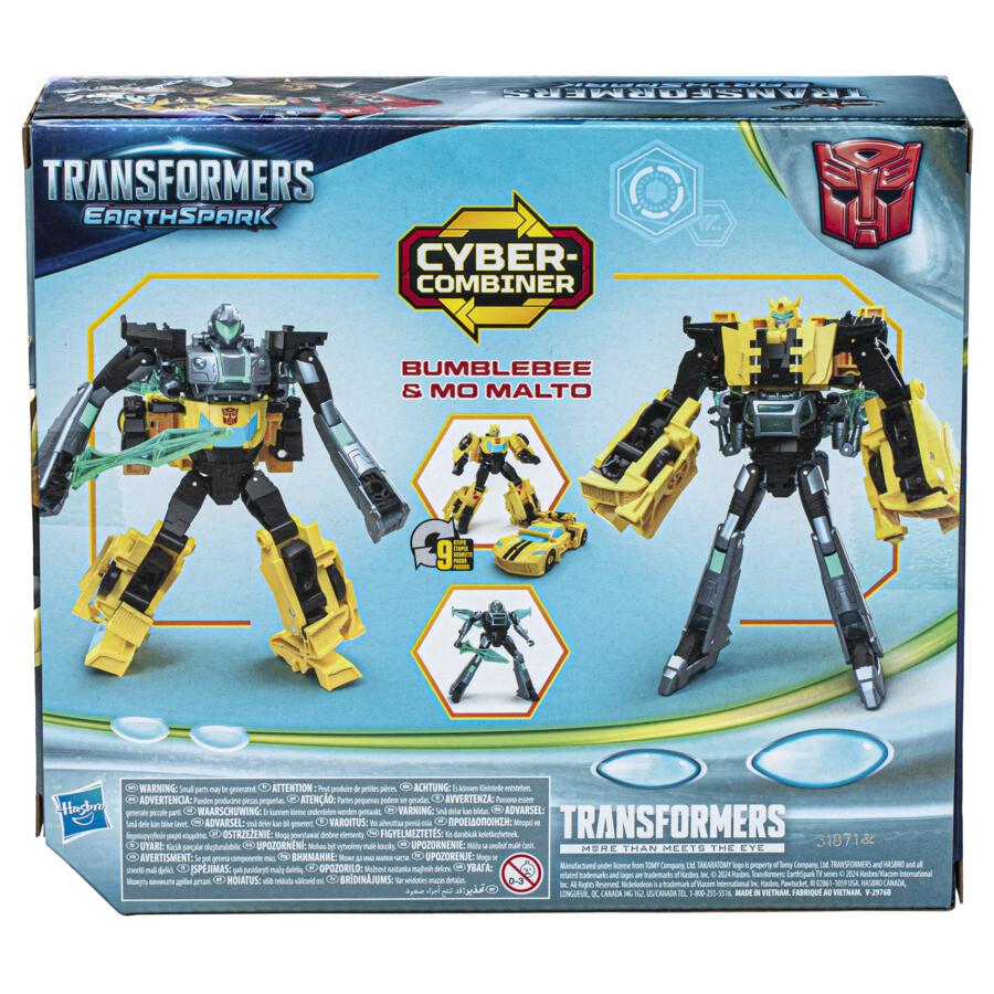 Transformers earthspark, cyber-combiner, action figure robot bumblebee e mo malto - Transformers