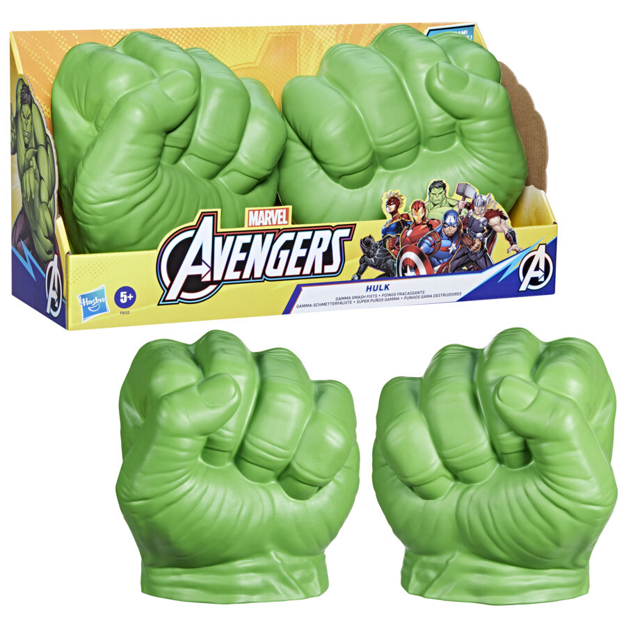 Hasbro marvel avengers, pugni di hulk verdi, super pungi gamma, giocattolo per roleplay - Avengers