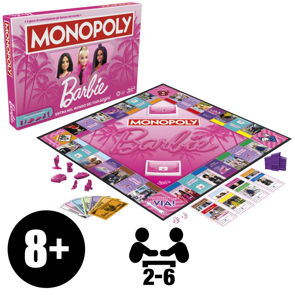 Hasbro gaming - monopoly barbie, gioco da tavolo, giochi per famiglie per 2-6 giocatori, dagli 8 anni in su - HASBRO GAMING