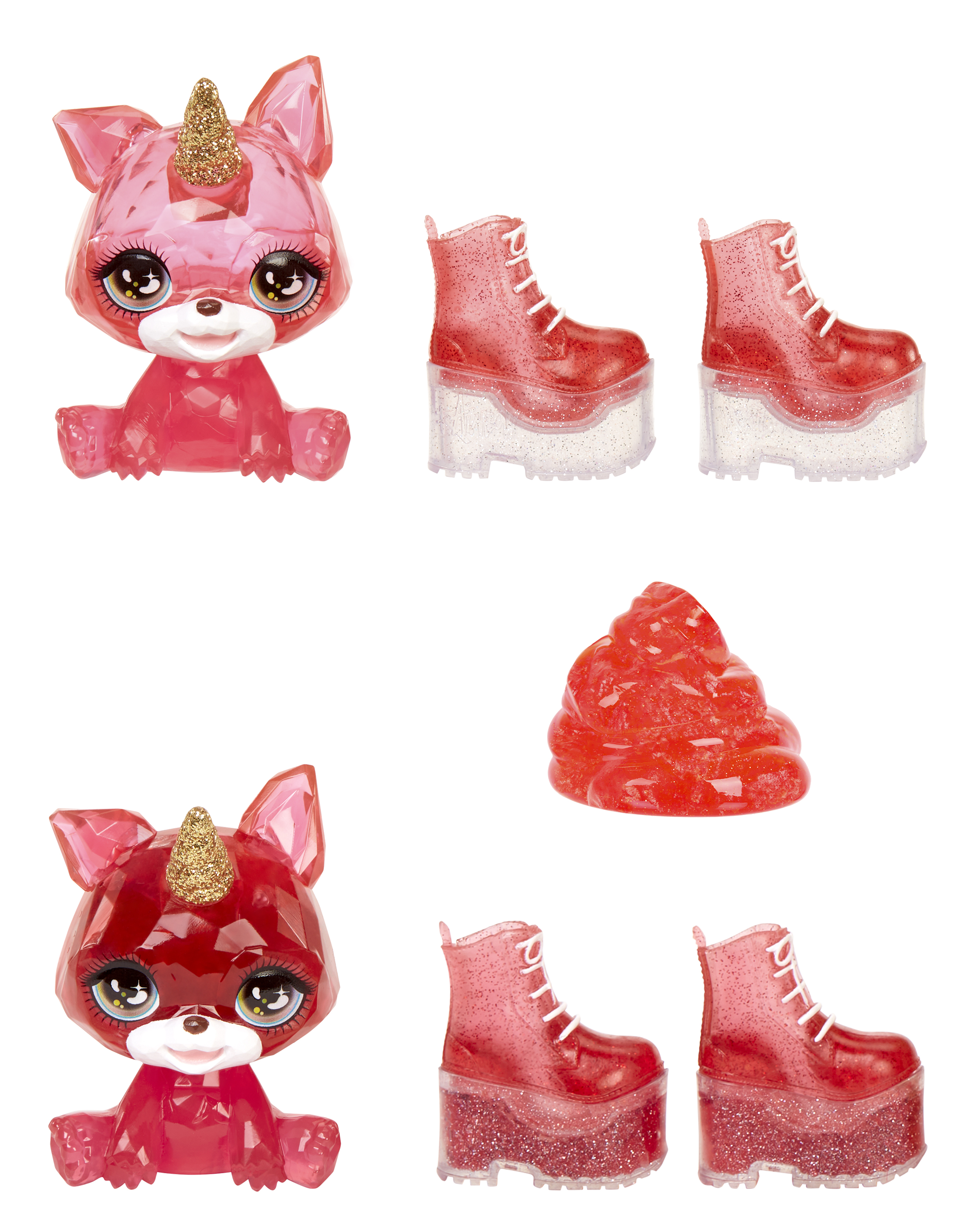Rainbow high fashion doll con slime  & cucciolo – ruby (rosso) - bambola scintillante da 28 cm con slime, animale magico e accessori alla moda - Rainbow High
