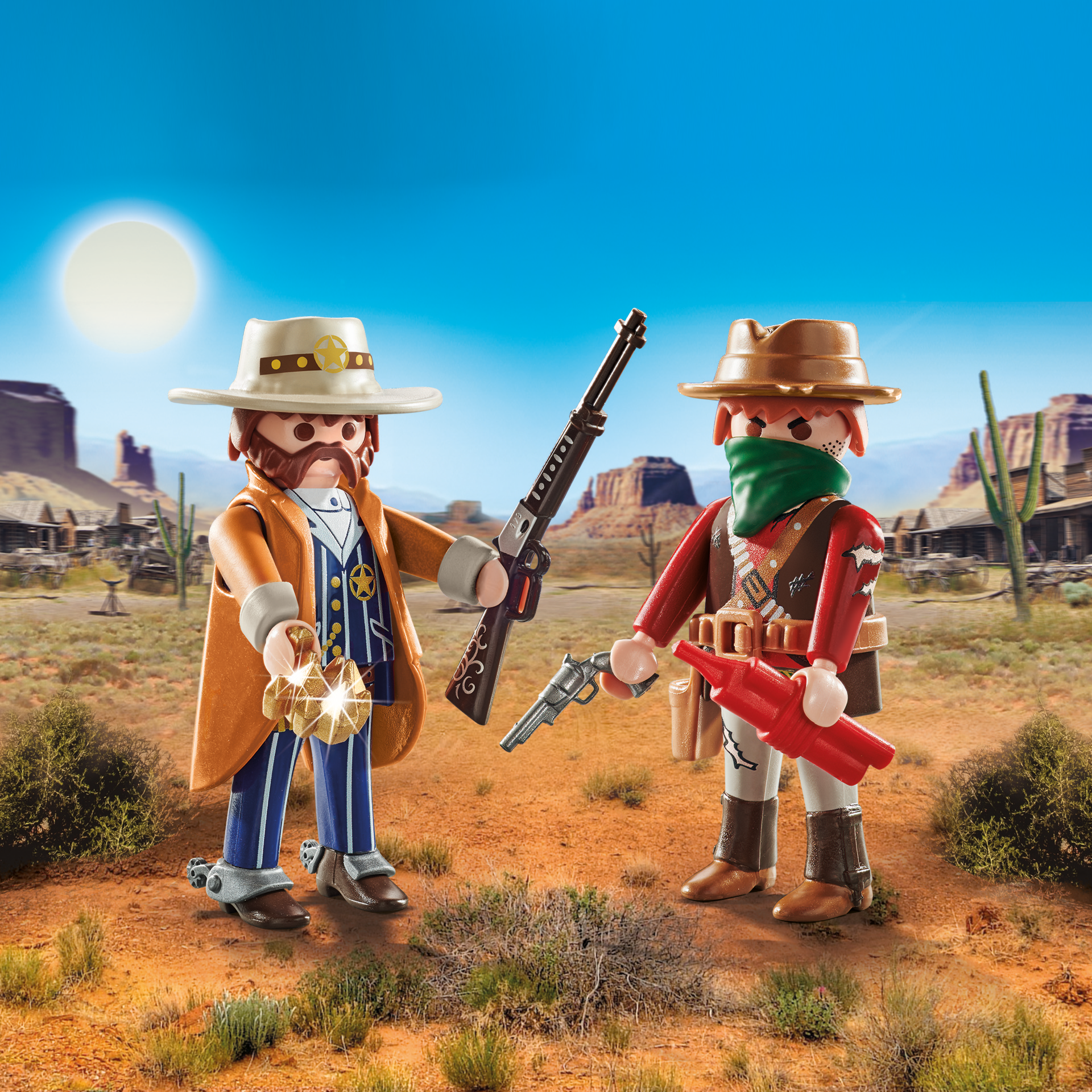 Playmobil duo pack 71508 bandito e sceriffo per bambini dai 4 anni - Playmobil