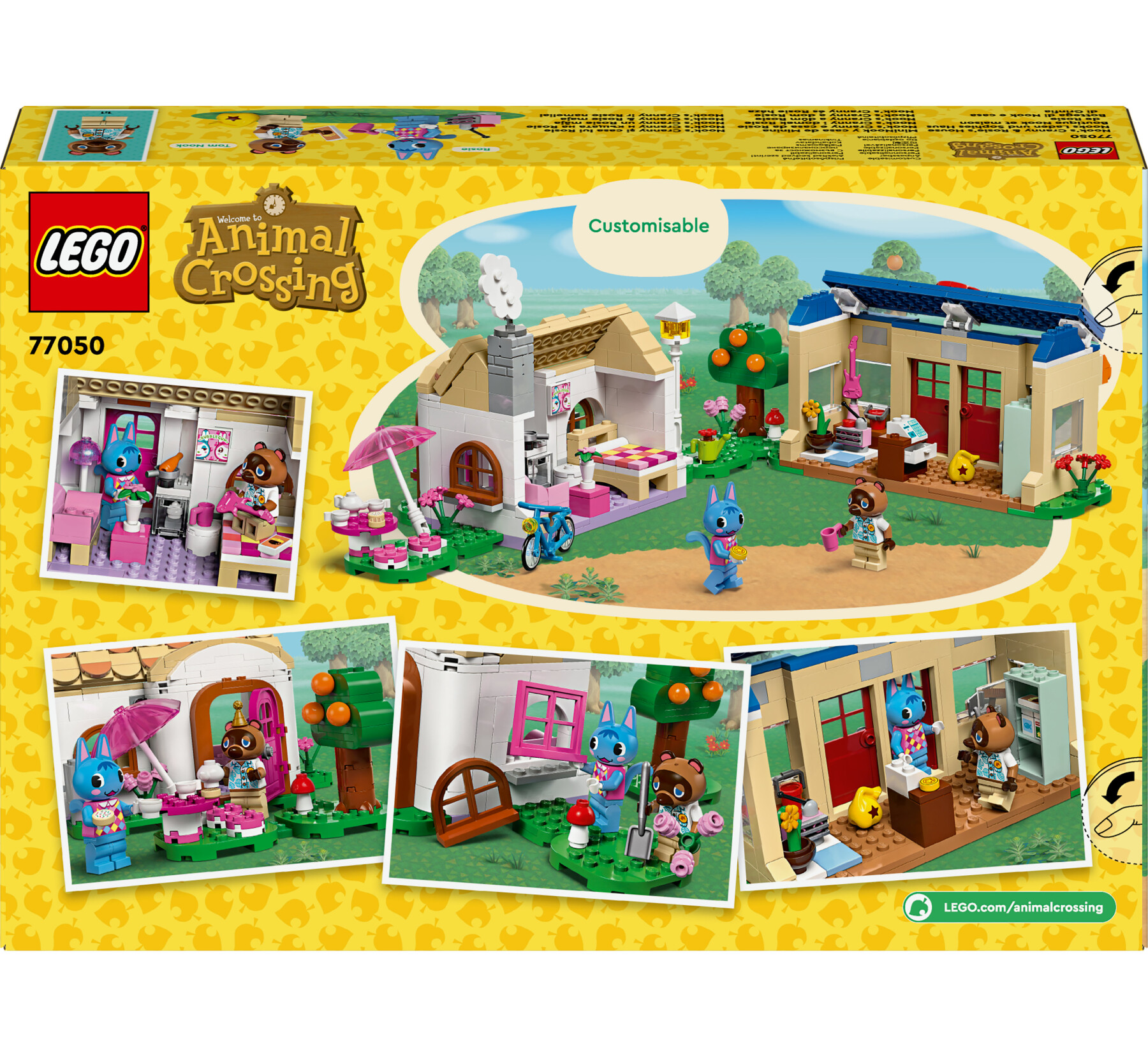 Lego animal crossing 77050 bottega di nook e casa di grinfia, giochi creativi per bambini 7+ con negozio e casa giocattolo - Lego Animal Crossing