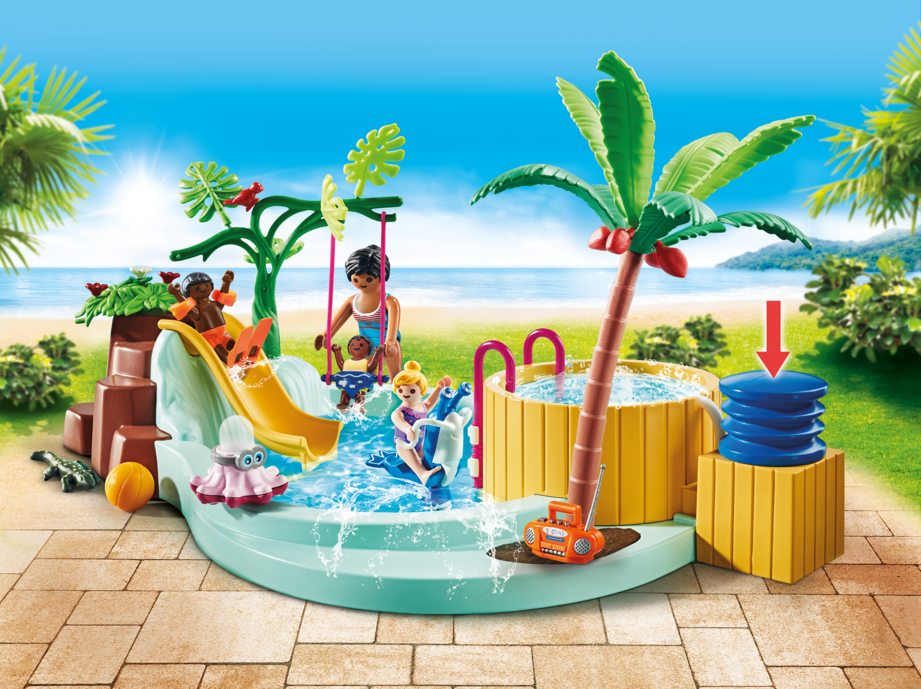 Playmobil promo pack 71529 piscina con vasca idromassaggio per bambini dai 4 anni - Playmobil