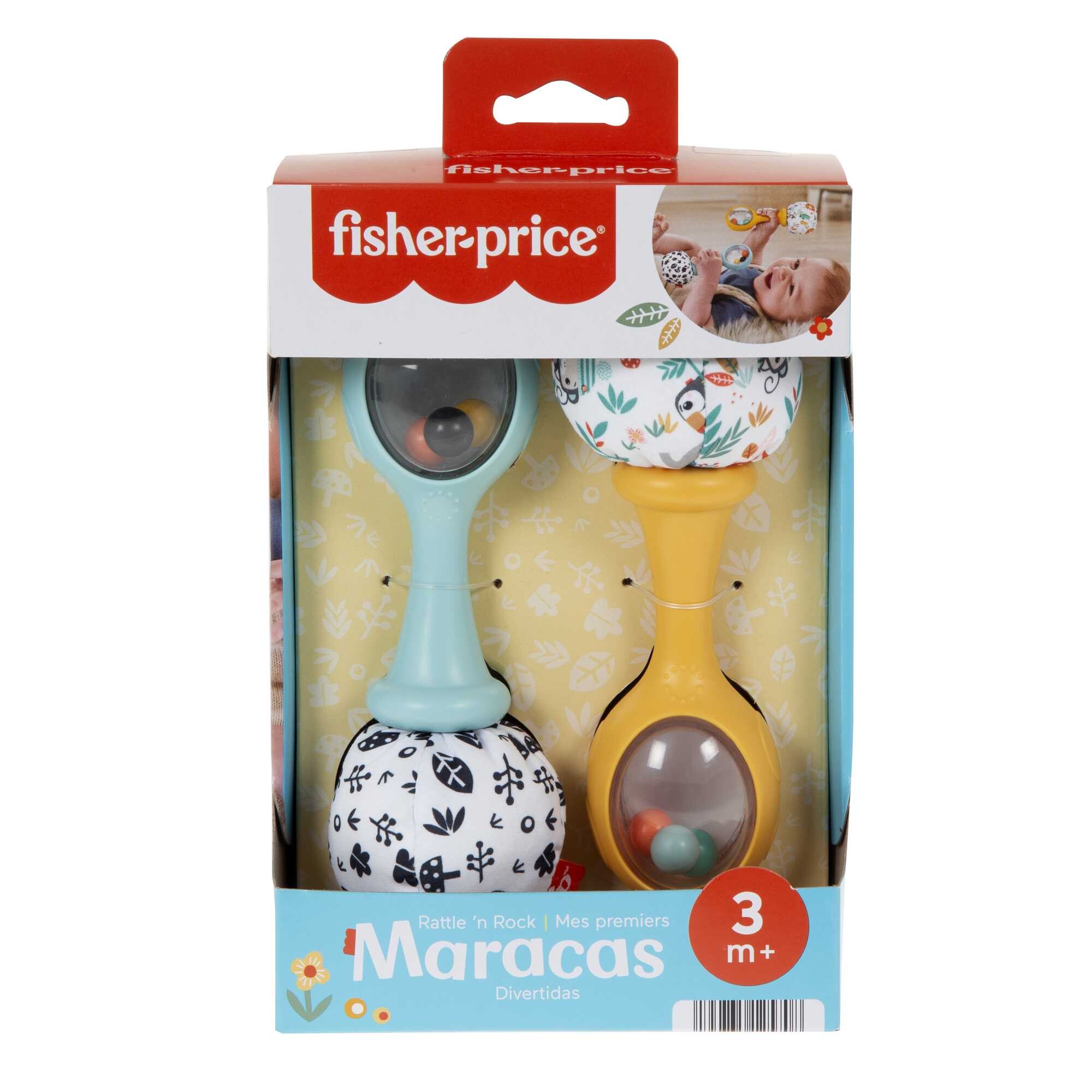Fisher-price - maracas, set di 2 maracas sonaglino con motivi ad alto contrasto e suoni divertenti - FISHER-PRICE