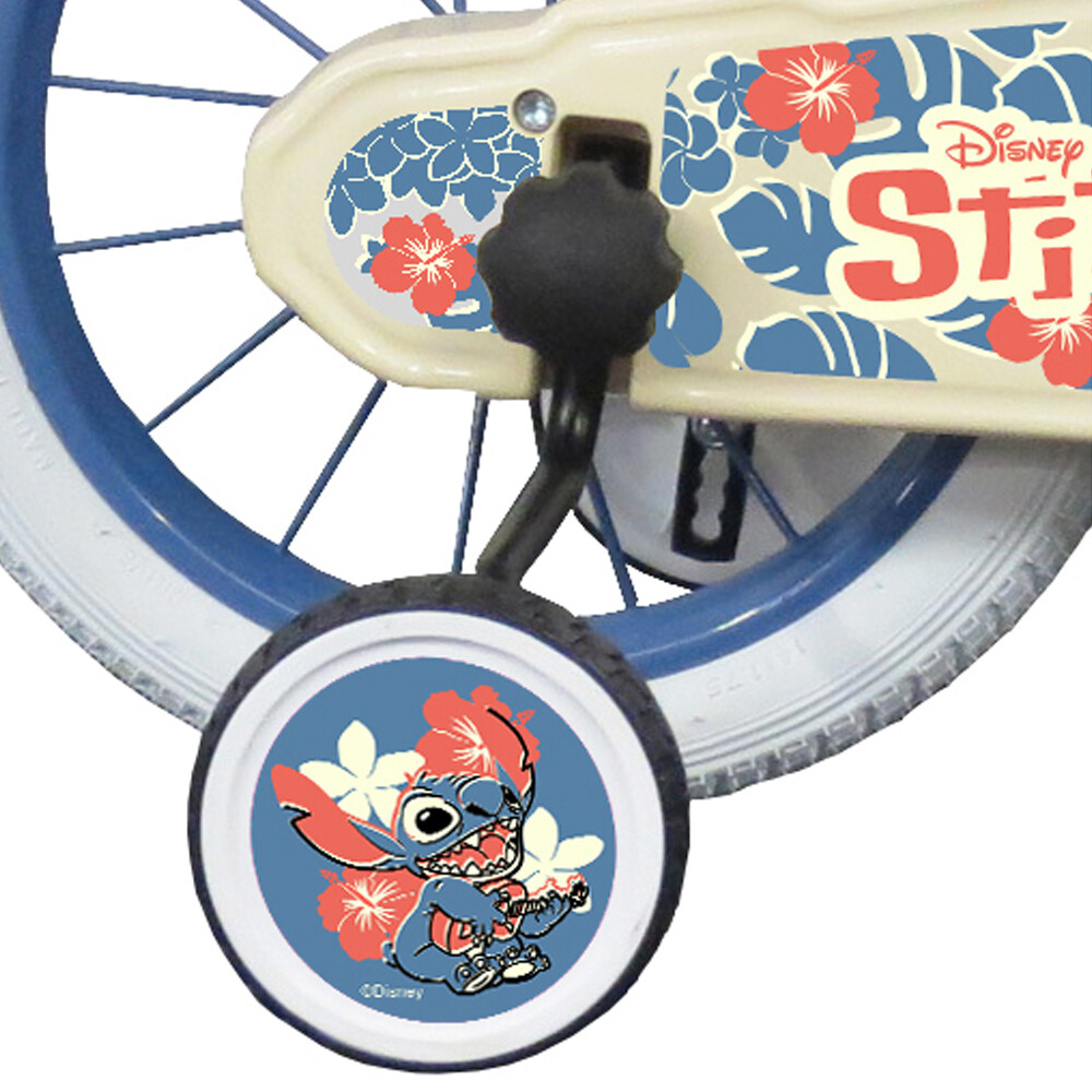 Bicicletta da 14 pollici di stitch, con cestino e portabambole - Disney Stitch