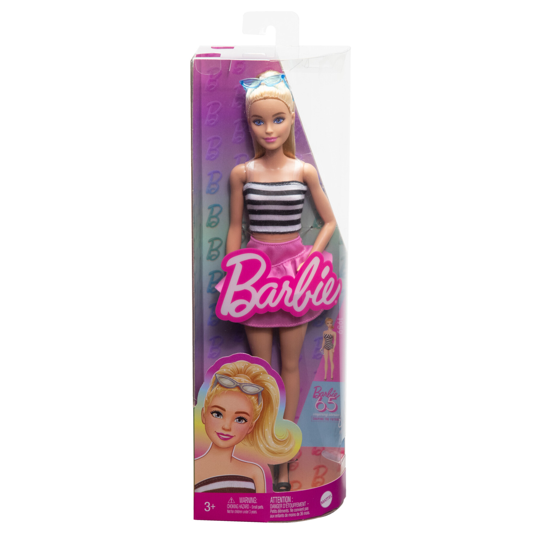 Barbie - fashionistas n. 213 da collezione 65° anniversario, bambola bionda con top a righe - Barbie