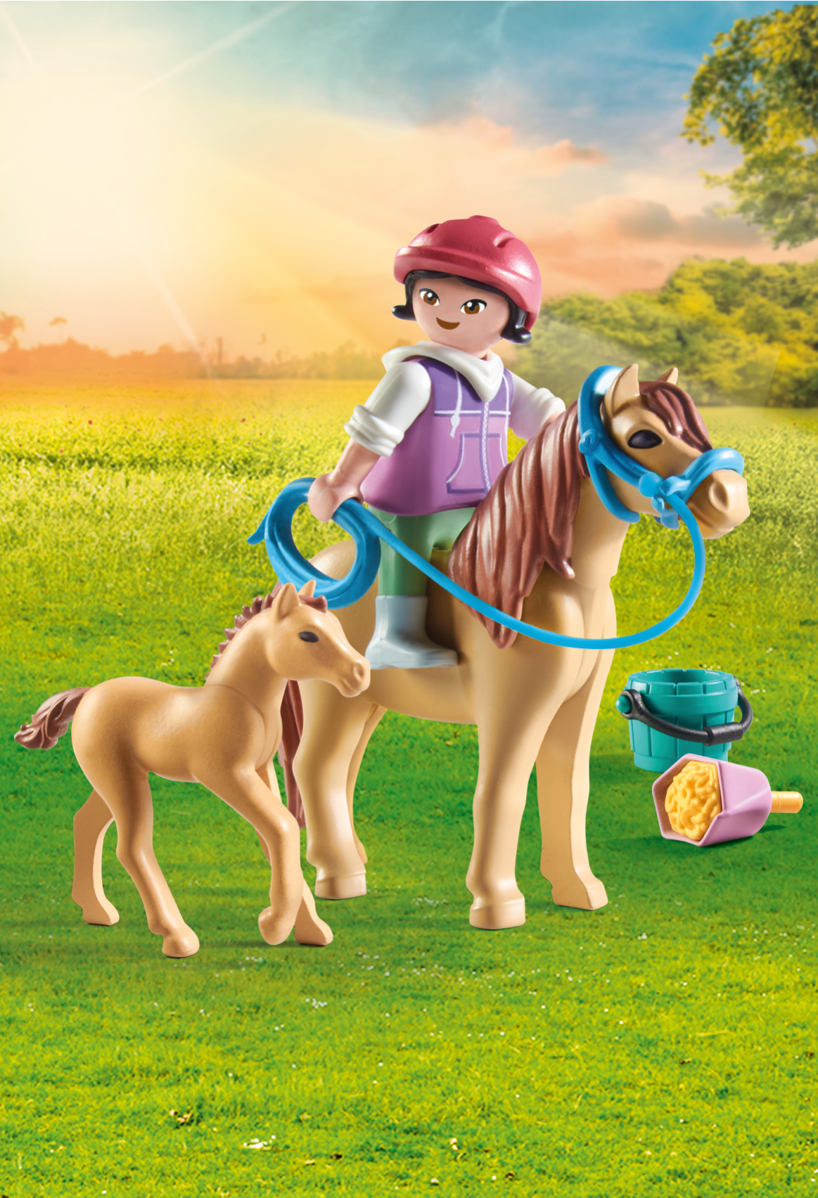 Playmobil horse of waterfall 71498 bambina con pony e puledro per bambini dai 4 anni - Playmobil