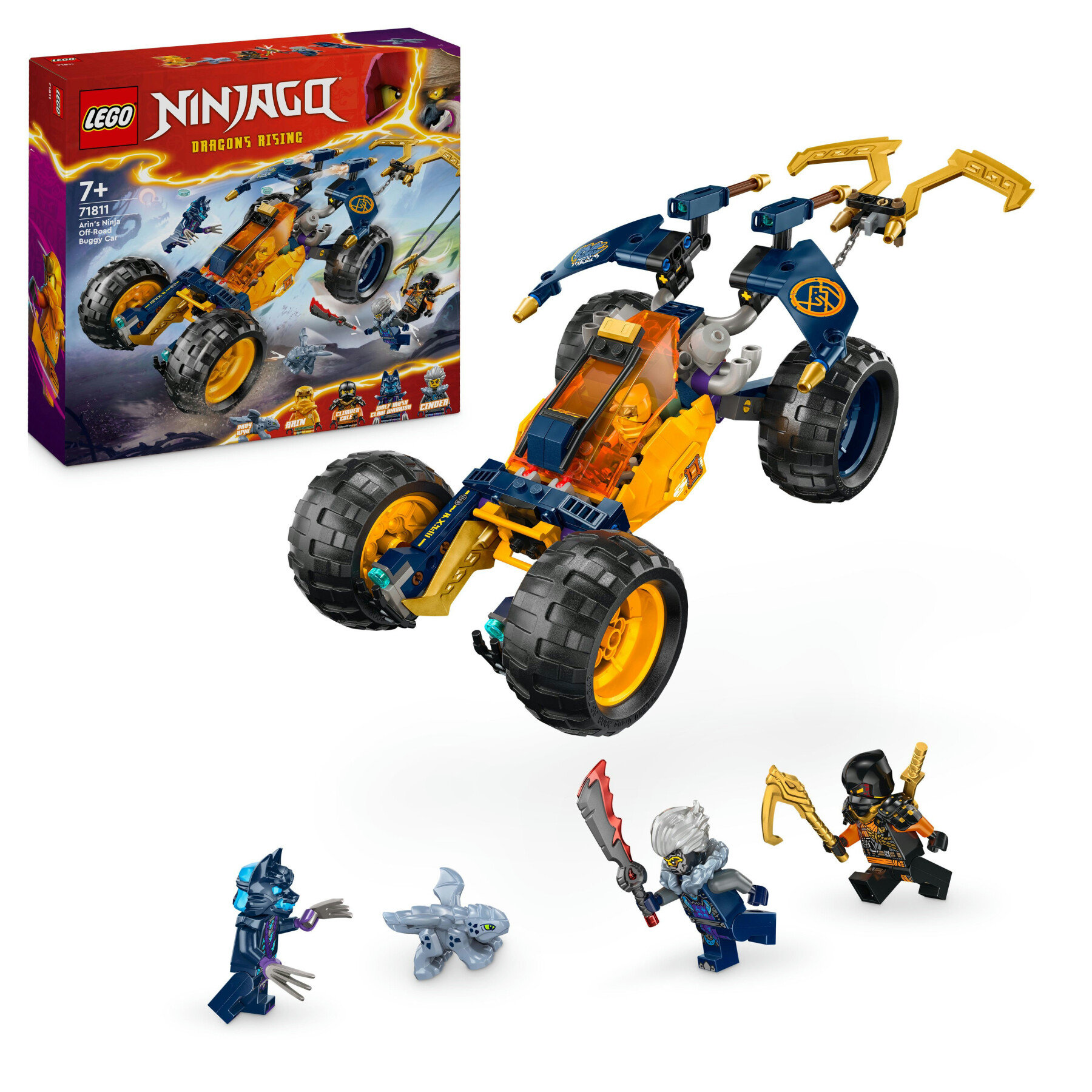Lego ninjago 71811 buggy fuoristrada ninja di arin, giochi per bambini 7+ anni, macchina giocattolo con drago e 4 minifigure - LEGO NINJAGO