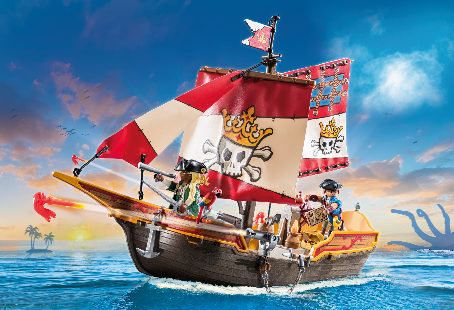 Playmobil 71418 nave pirata con due personaggi per bambini dai 4 anni - Playmobil