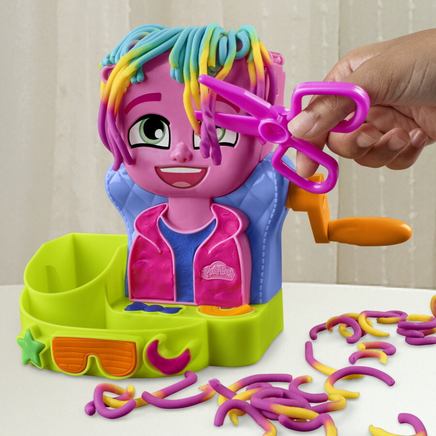 Play-doh - capelli pazzerelli, playset per giocare al parrucchiere, giocattoli di fantasia per bambini e bambine dai 3 anni in su - PLAY-DOH