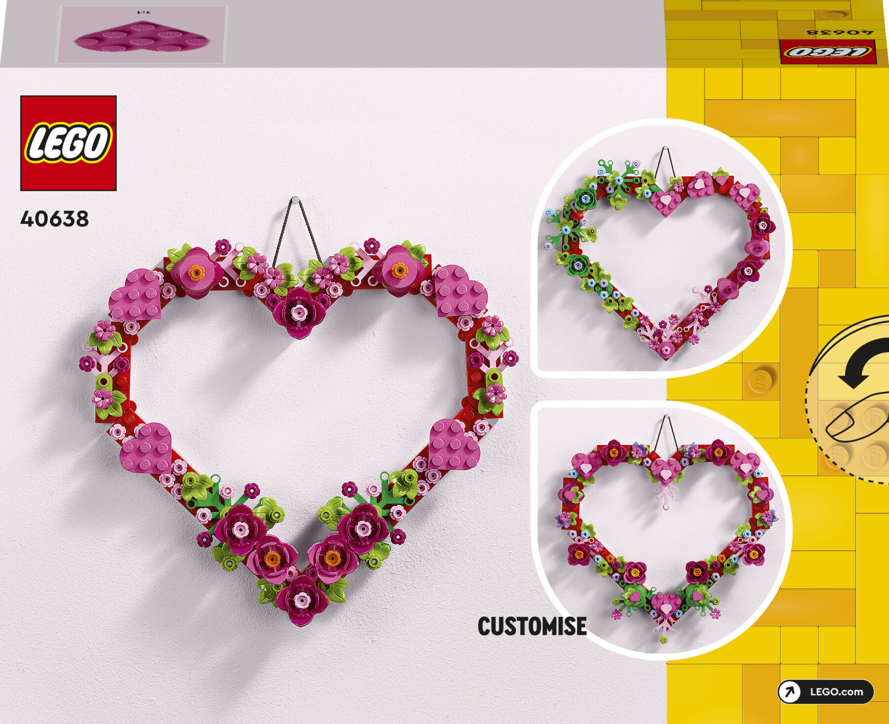 Lego creator 40638 cuore ornamento, gioco da costruire per bambini 9+, decorazione per casa, idea regalo per festa della mamma - LEGO CREATOR