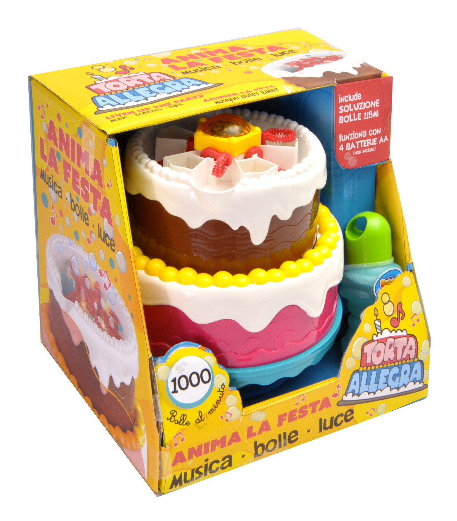 Coloratissima torta di compleanno sparabolle con luci e musica - Minnie