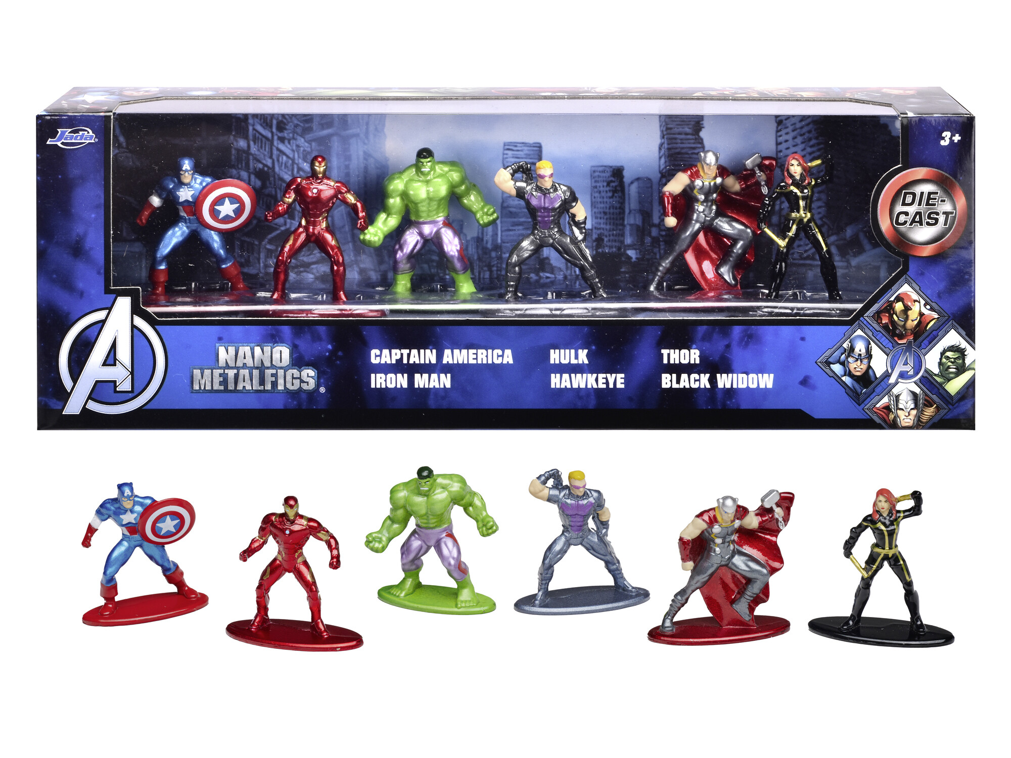 Avengers diorama pack con sei personaggi i metallo e dettagli fedeli agli originali - 