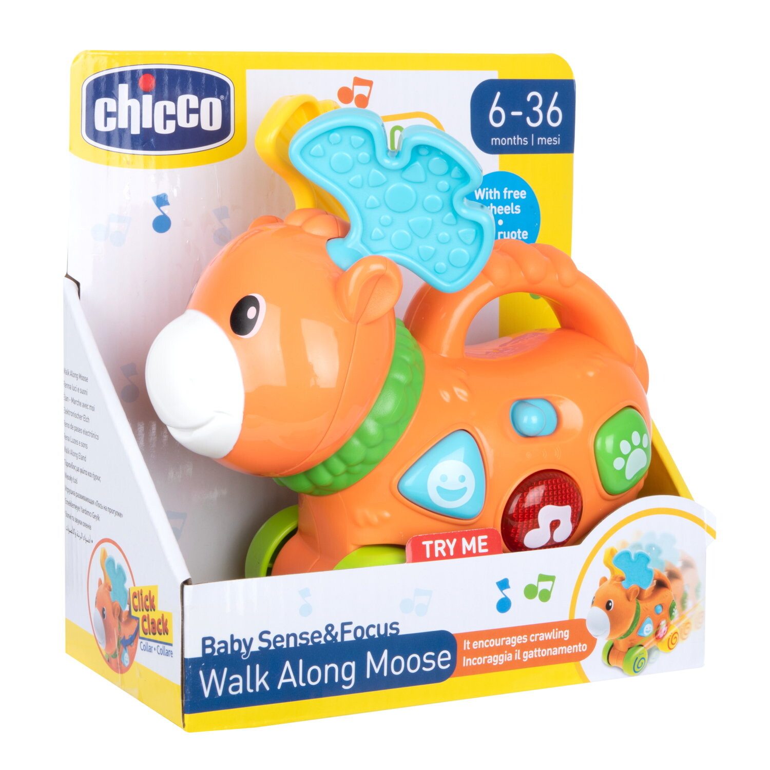 Chicco - renna luci e suoni, baby sense&focus, 6-36m - Chicco