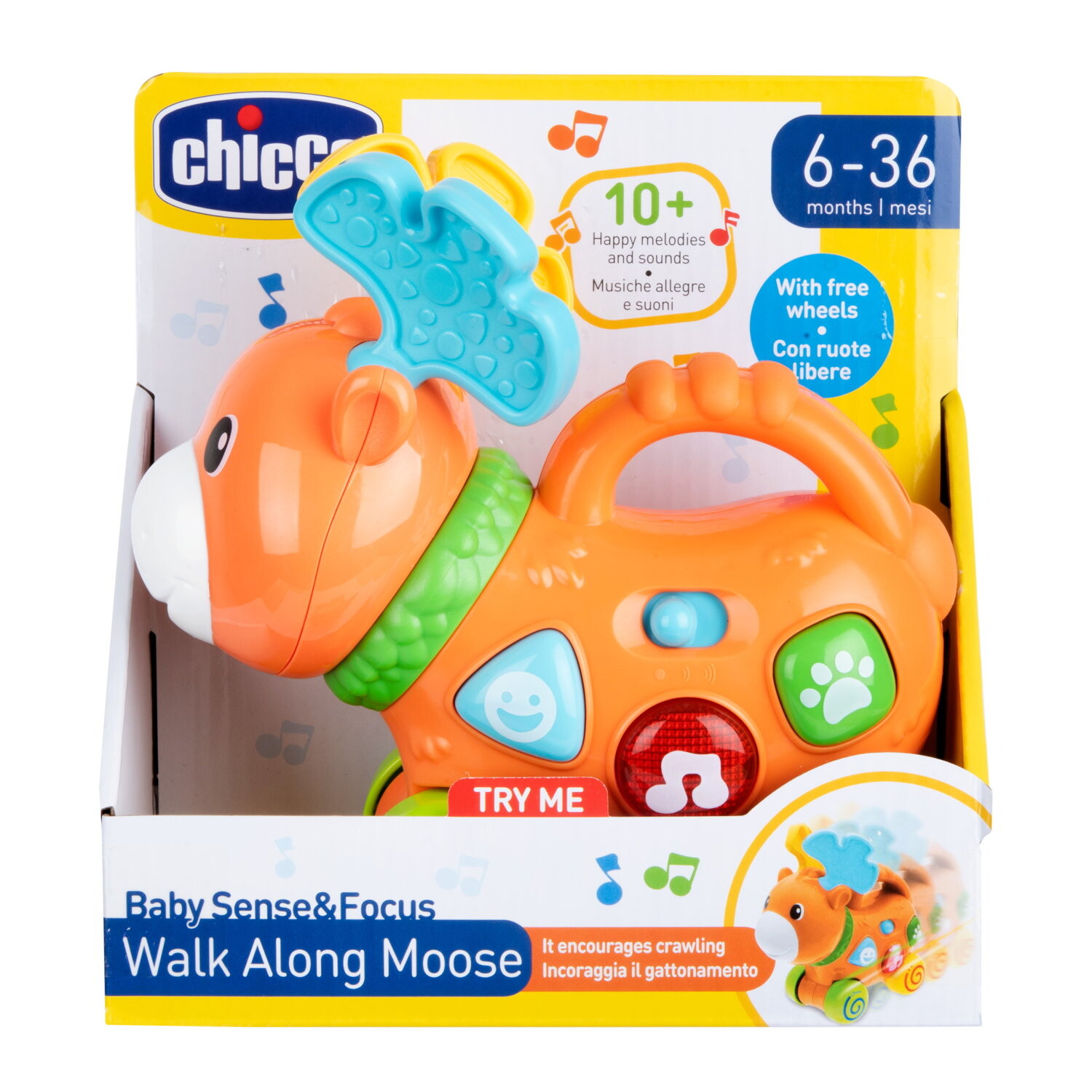 Chicco - renna luci e suoni, baby sense&focus, 6-36m - Chicco