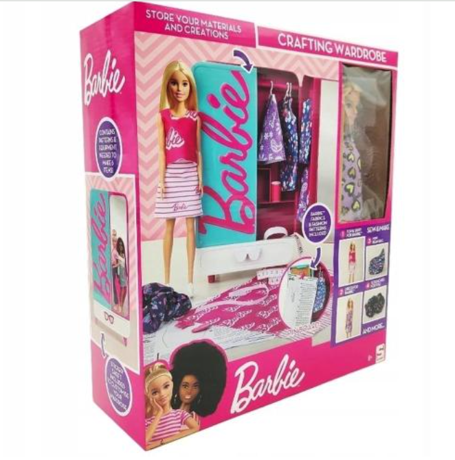 Barbie - armadio crea la moda, playset armadio crea la moda con bambola barbie inclusa, tanti accessori, 3+ anni, y2737 - Barbie