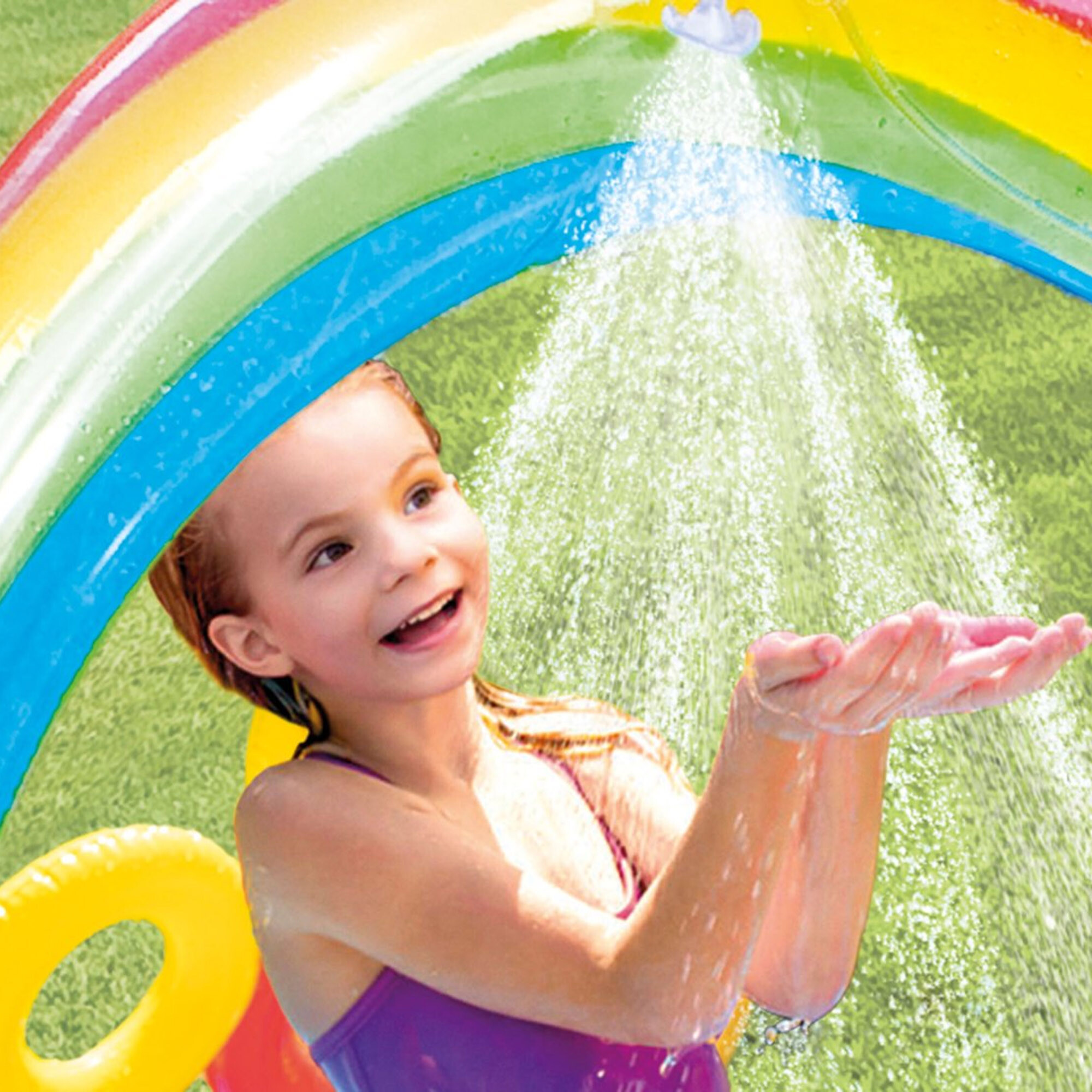 Intex - playground arcobaleno piscina gonfiabile, con palline, multicolore, 297x193x135 cm - INTEX