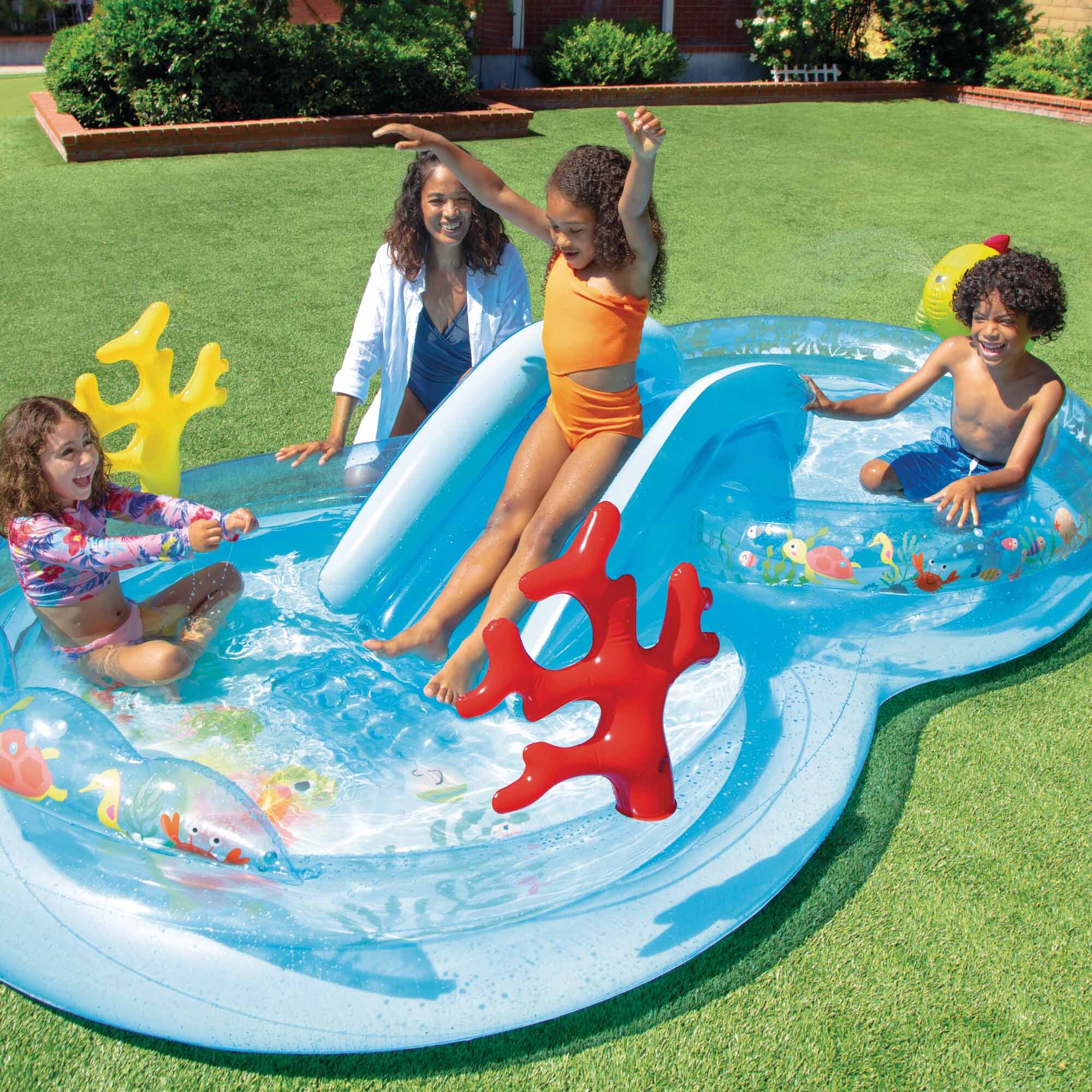 Intex - play center under the sea piscina gonfiabile, con palline, pvc, multicolore, 310x193x71 cm - INTEX