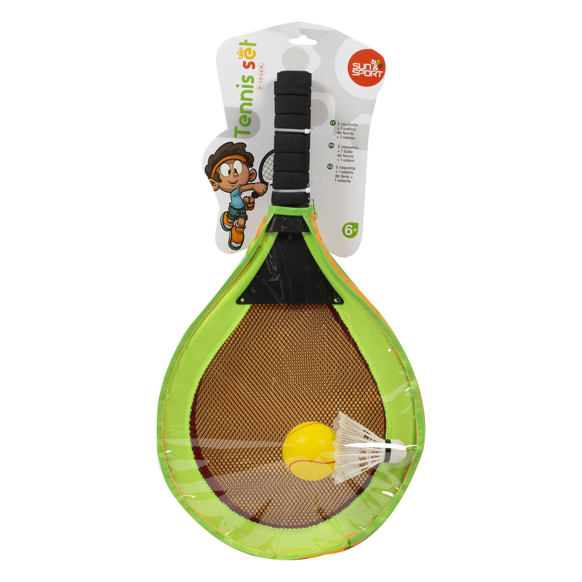 Set tennis e volano con racchette e palline - sacca da trasporto inclusa - SUN&SPORT