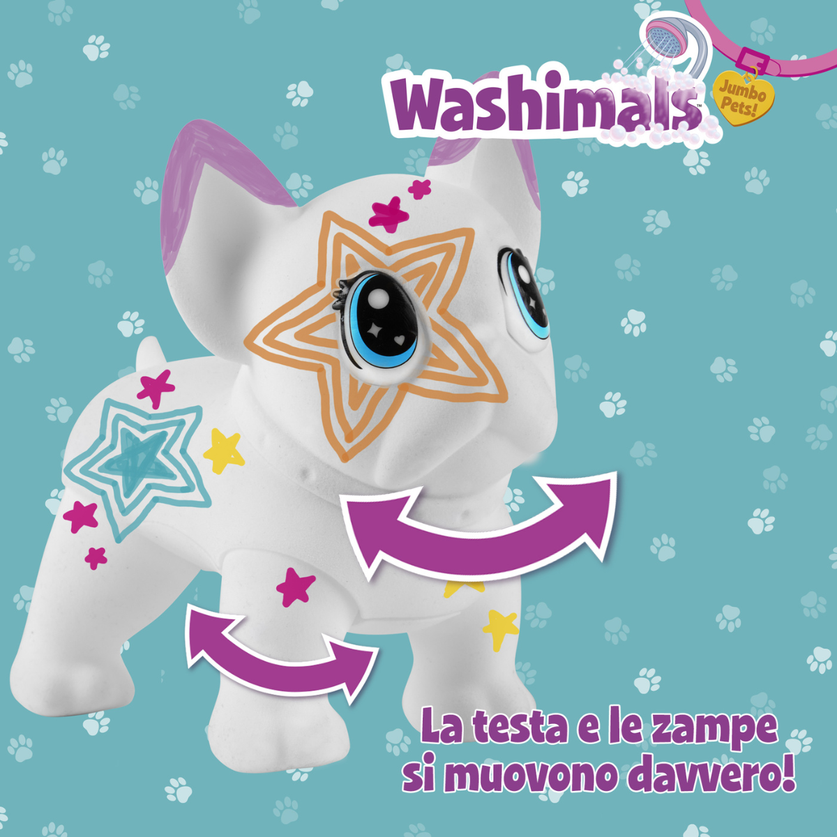 Crayola washimals jumbo pets - big wilbur il grande cagnolino da colorare lavare e ricolorare, 15cm, gioco e regalo per bambini da 3 anni - CRAYOLA