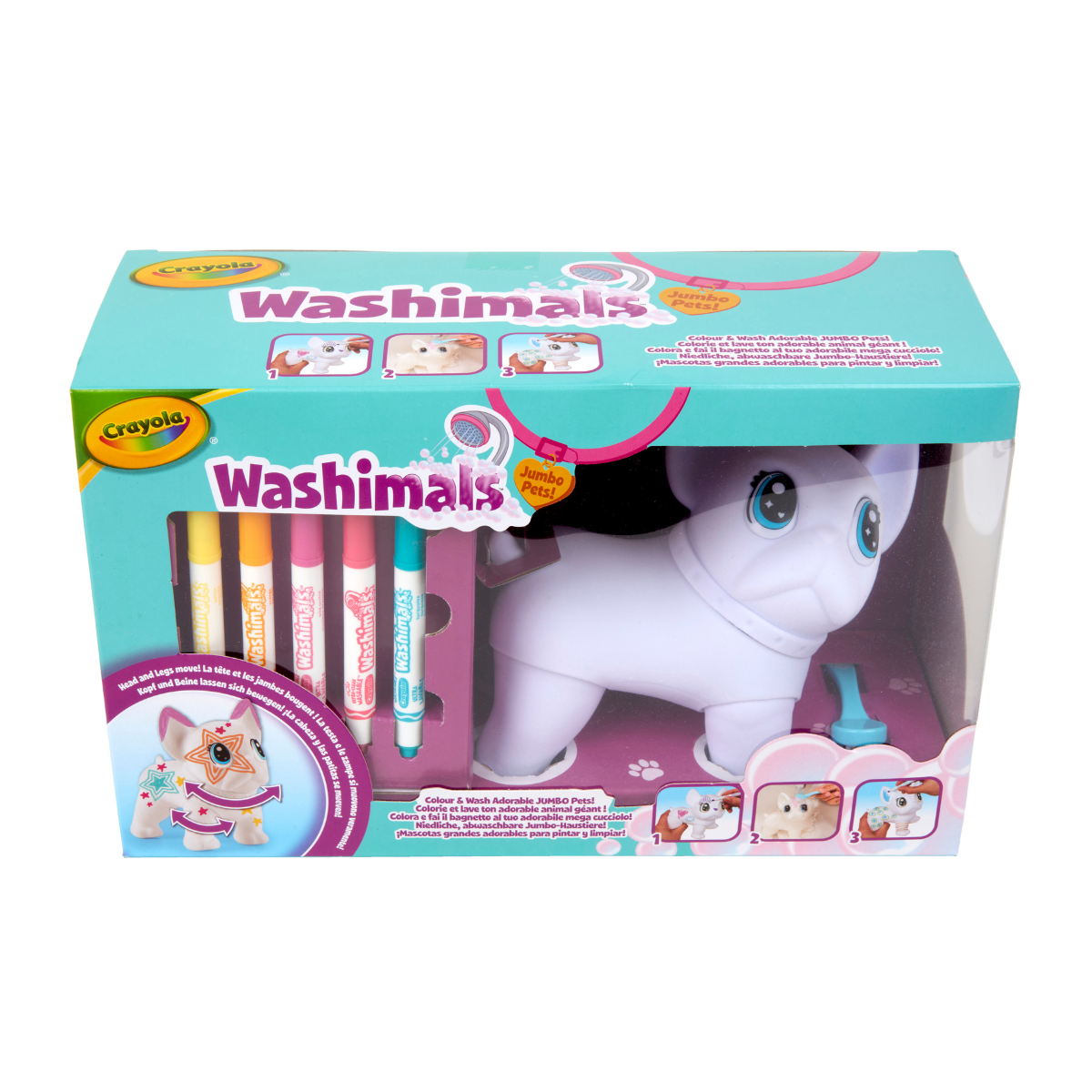 Crayola washimals jumbo pets - big wilbur il grande cagnolino da colorare lavare e ricolorare, 15cm, gioco e regalo per bambini da 3 anni - CRAYOLA