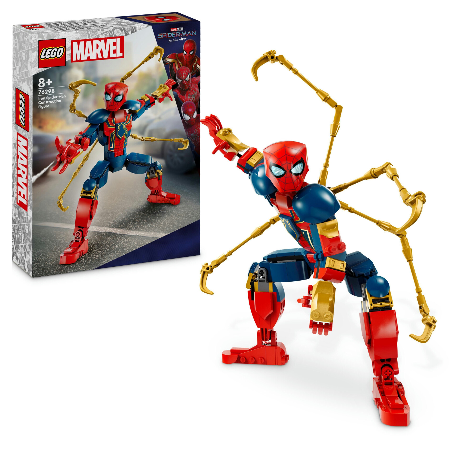 Lego marvel 76298 personaggio costruibile di iron spider-man, gioco per bambini 8+, supereroe snodabile con 4 braccia extra - LEGO SUPER HEROES