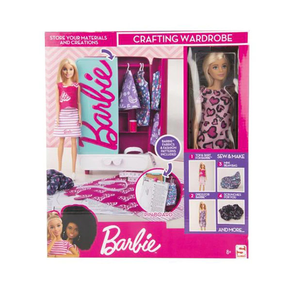 Barbie - armadio crea la moda, playset armadio crea la moda con bambola barbie inclusa, tanti accessori, 3+ anni, y2737 - Barbie