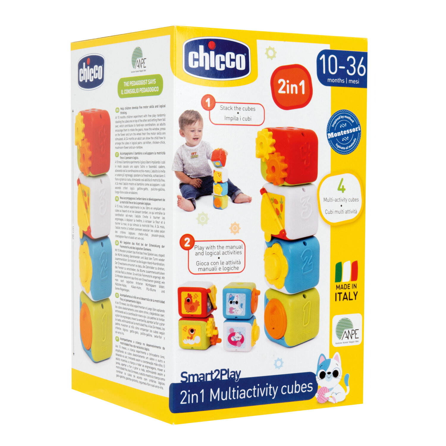 Chicco - cubi multiattività 2in1, smart2play, 10-36m - Chicco