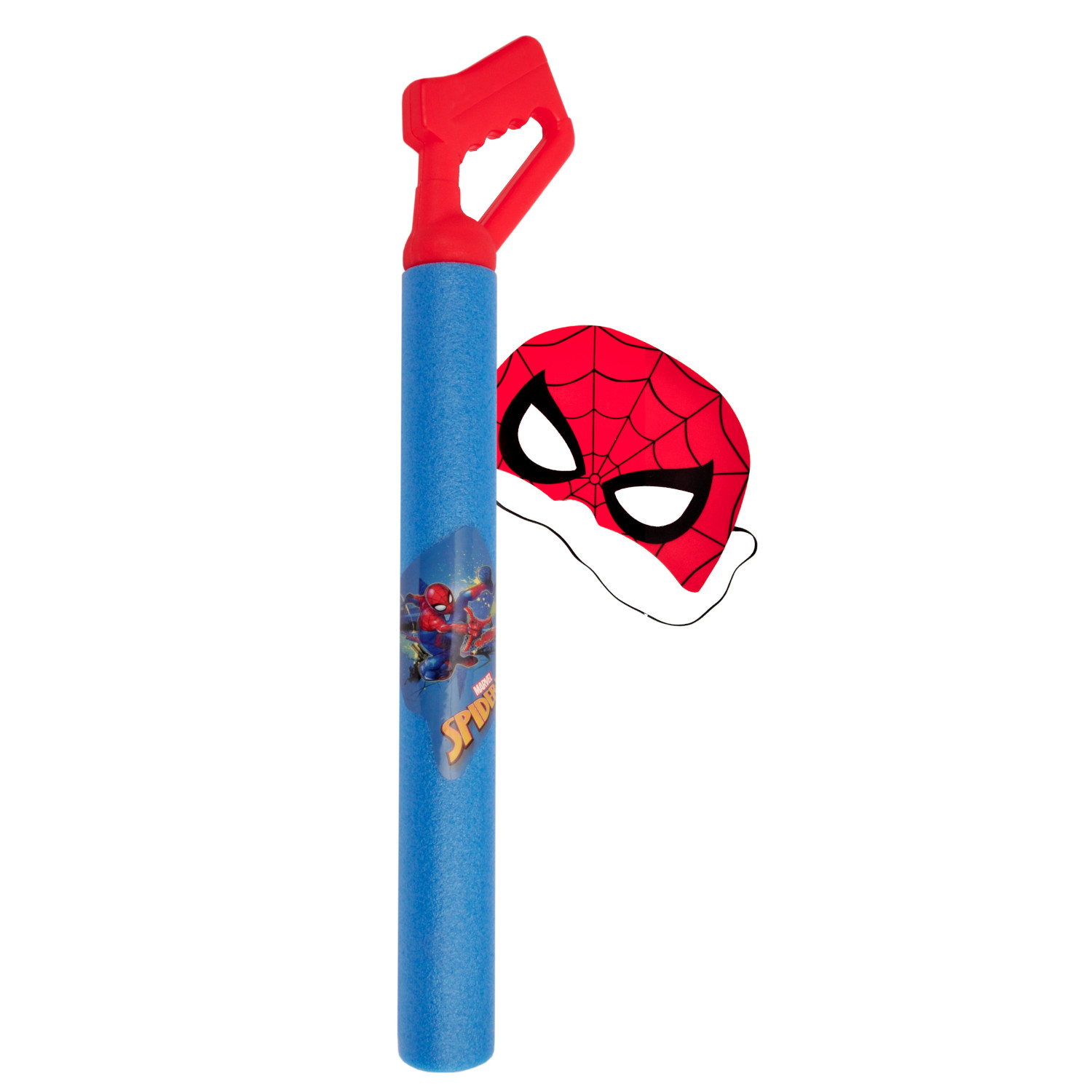 Tubo spara acqua in foam completo di maschera di spiderman - Avengers, Spiderman