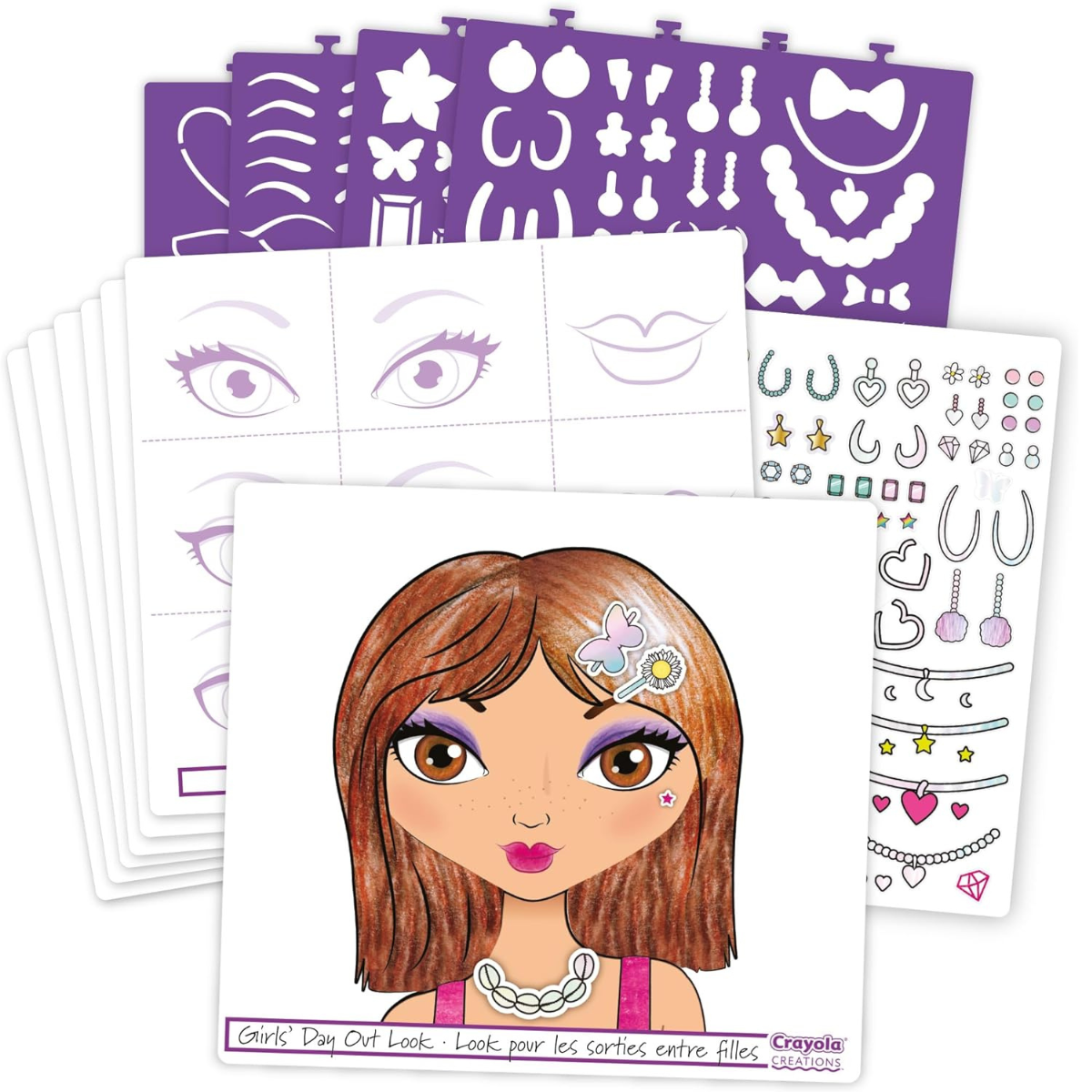 Crayola creations - album make-up artist, per disegnare trucco e acconciature alla moda, con stencil e stickers, attività creativa e regalo, da 8 anni, 04-1055 - CRAYOLA