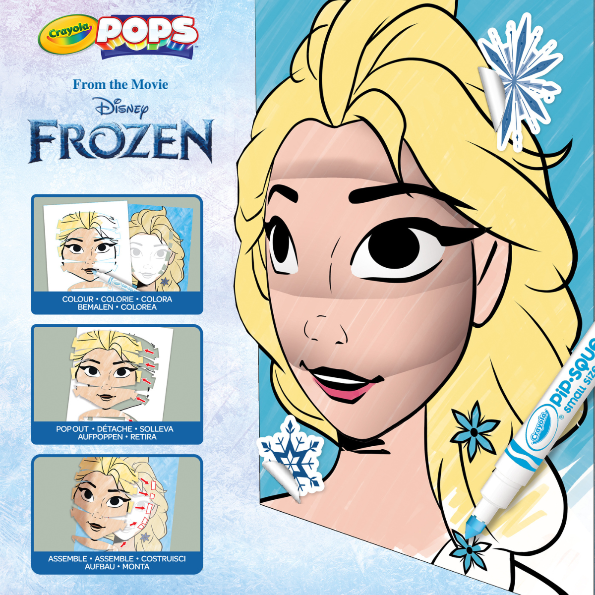 Crayola pops - set attività 3d, per colorare e creare disegni in 3d, attività creativa e regalo per bambini, soggetto disney frozen, da 6 anni - CRAYOLA, DISNEY PRINCESS