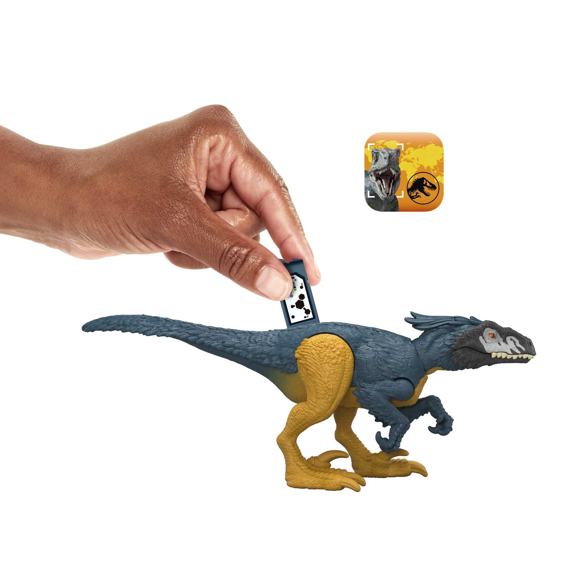 Jurassic world pericolo giurassico - pyroraptor, dinosauro snodato con design autentico, specie di medie dimensioni lungo 18 cm e alto 7+ cm - Jurassic World