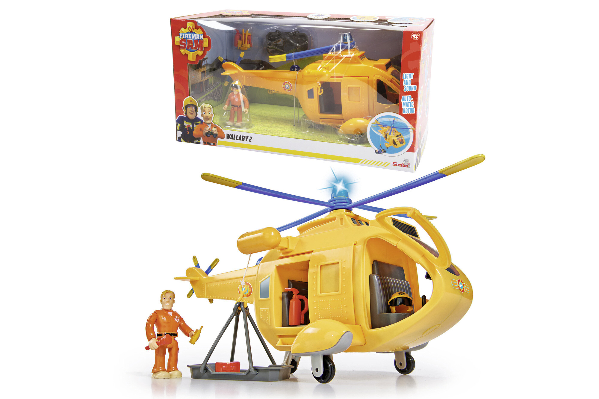Sam il pompiere: elicottero wallaby ii da 34 cm con luci e suoni - 