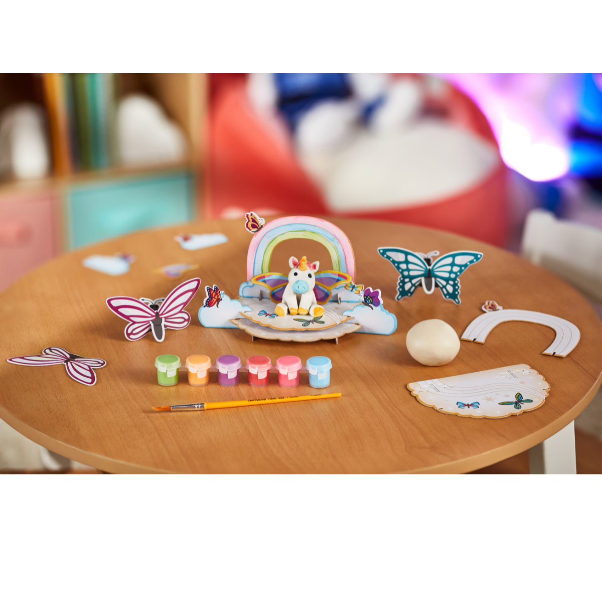 Crayola - modella & dipingi il tuo unicorno, argilla modellabile autoindurente, con tempere e accessori per decorare, attività creativa e regalo per bambini e bambine, da 5 anni - CRAYOLA