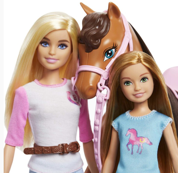 Barbie e stacie sorelle a cavallo - playset con cavallo, 3+ anni - gxd65 - Barbie