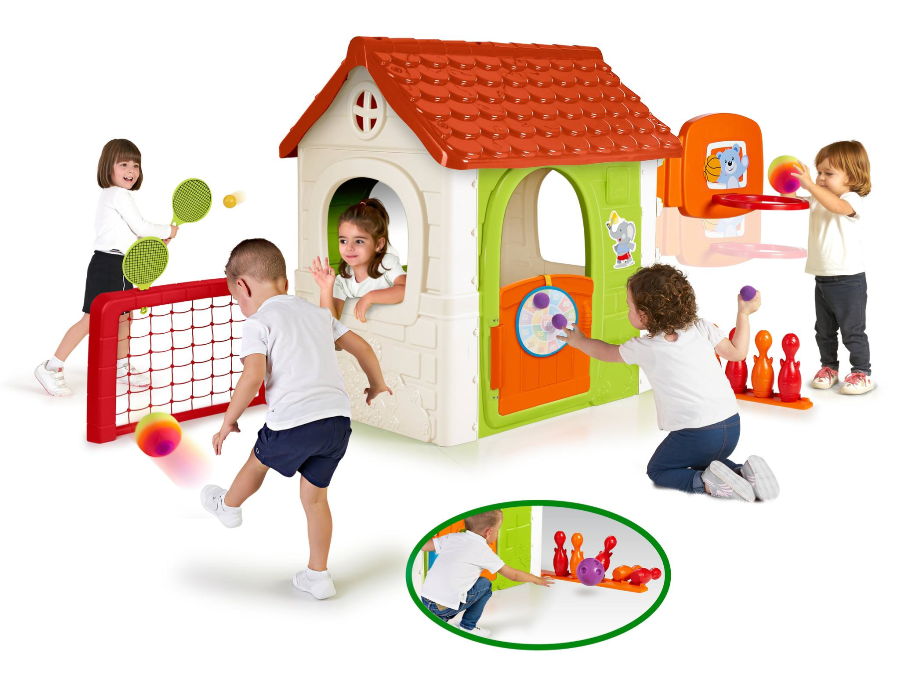 Feber casual 6 activities house, casetta con 6 attività in 1, per bambini dai 3 anni - FEBER