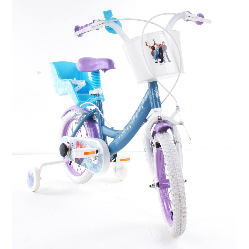 Bicicletta da bambini da 14 pollici con portabambole - cestino e stabilizzatori laterali di disney frozen - DISNEY PRINCESS, Frozen