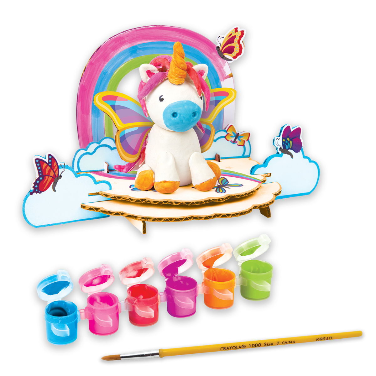 Crayola - modella & dipingi il tuo unicorno, argilla modellabile autoindurente, con tempere e accessori per decorare, attività creativa e regalo per bambini e bambine, da 5 anni - CRAYOLA