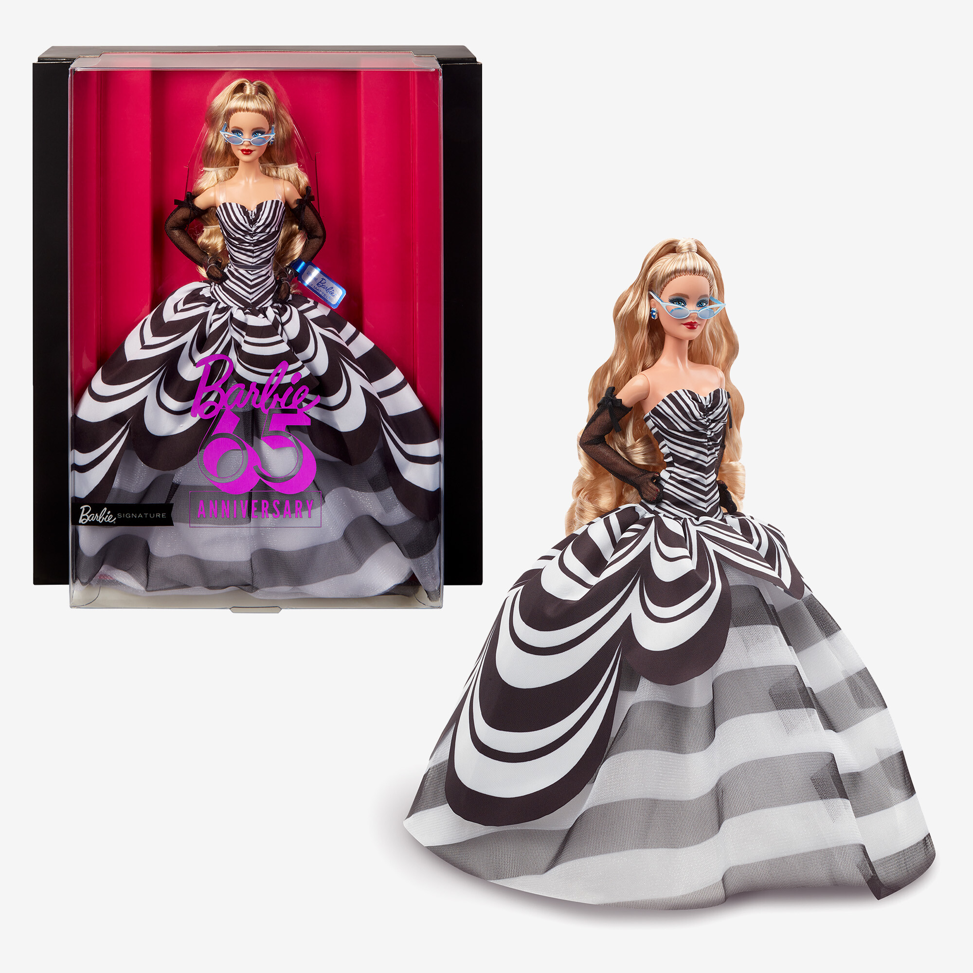 Barbie signature 65° anniversario - bambola glamour da collezione zaffiro blu - Barbie