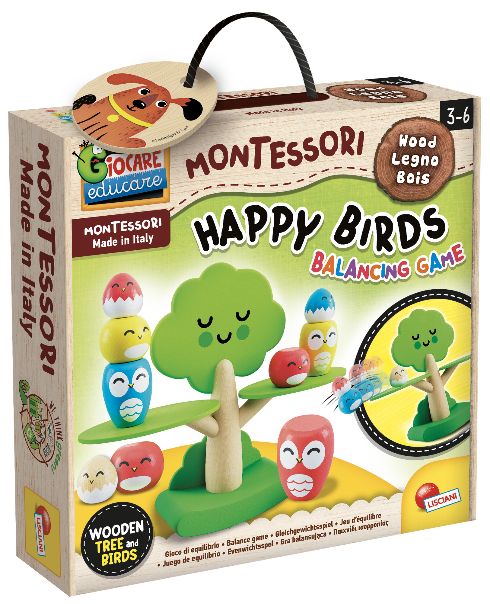 Montessori baby wood happy birds balancing game - LISCIANI