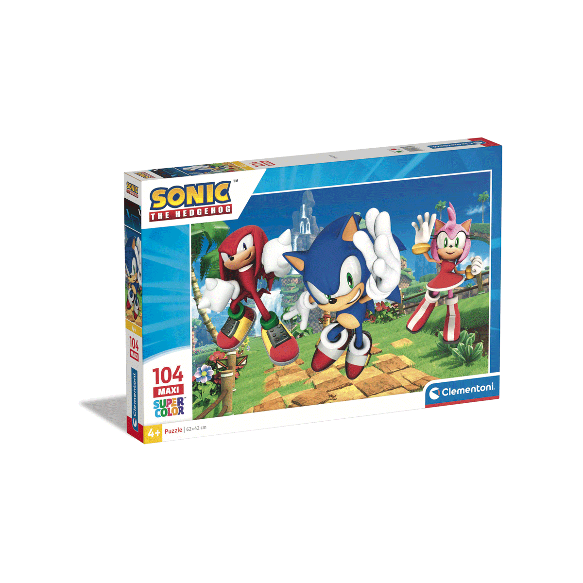 Clementoni - supercolor puzzle sonic - 104 pezzi, 25764 - CLEMENTONI