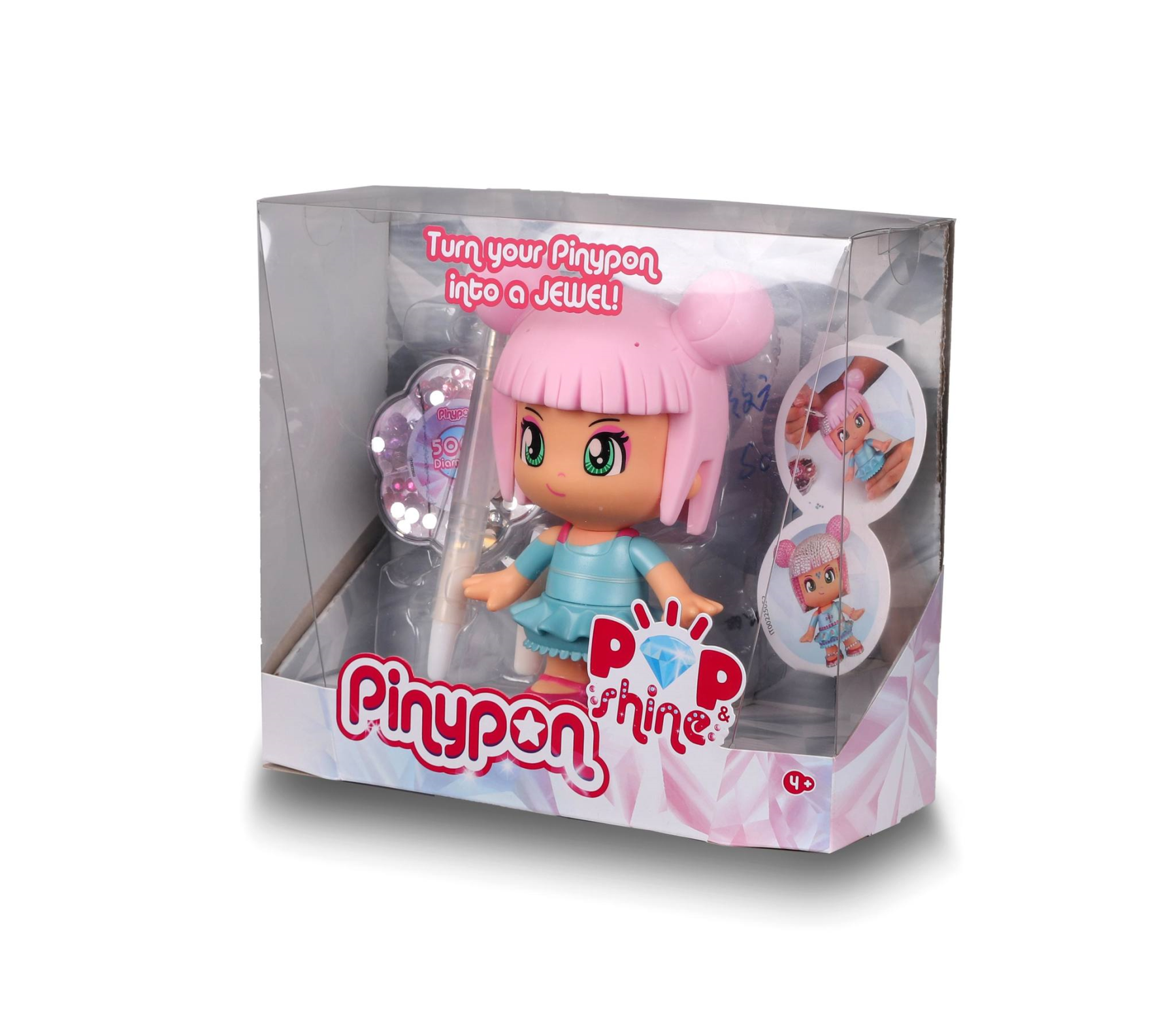 Pinypon pop & shine, personaggio pinypon da 17 cm, con oltre 500 cristalli colorati, per bambine/i da 4 anni - PINYPON