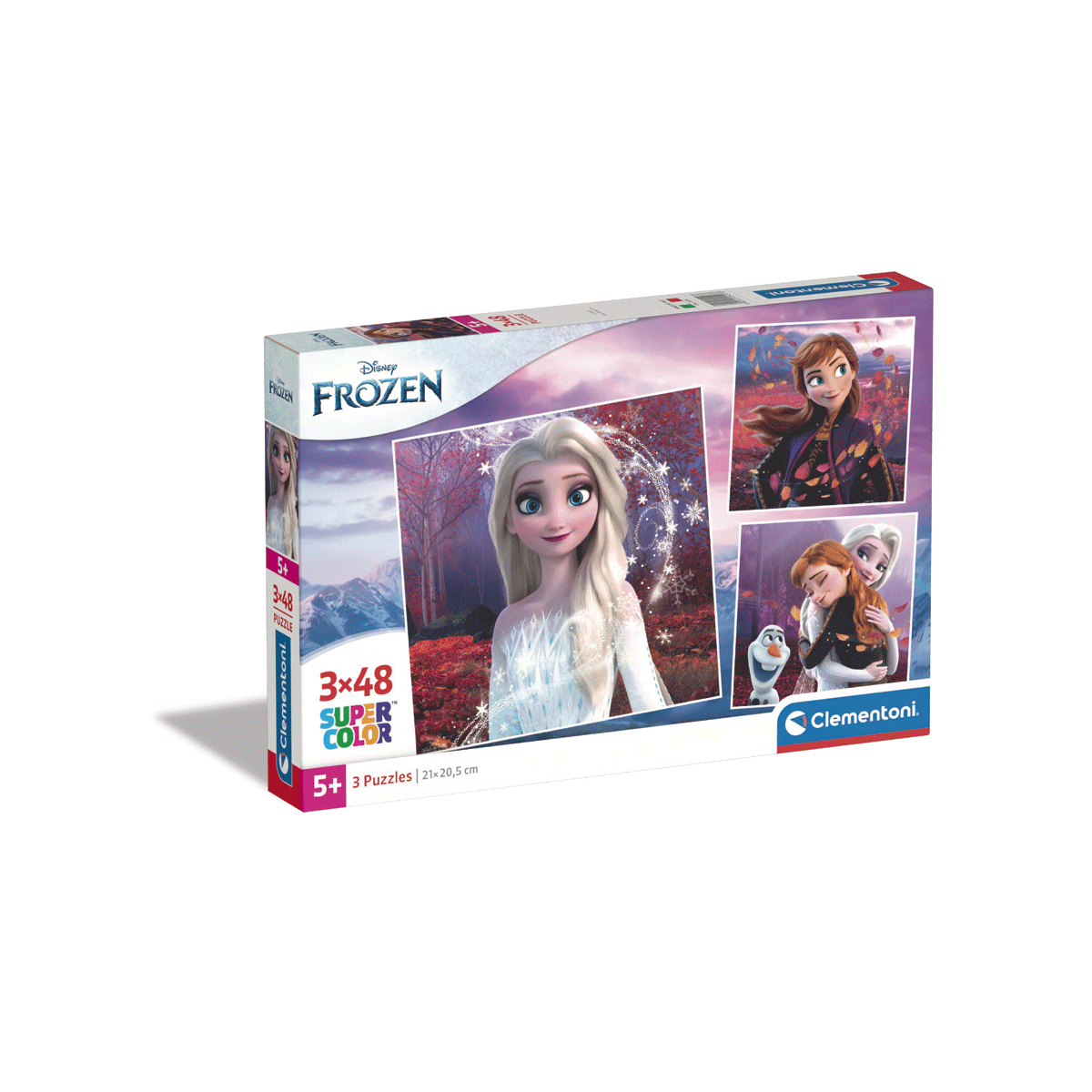 Clementoni - supercolor puzzle disney frozen - 3x48 pezzi, 25297 - CLEMENTONI