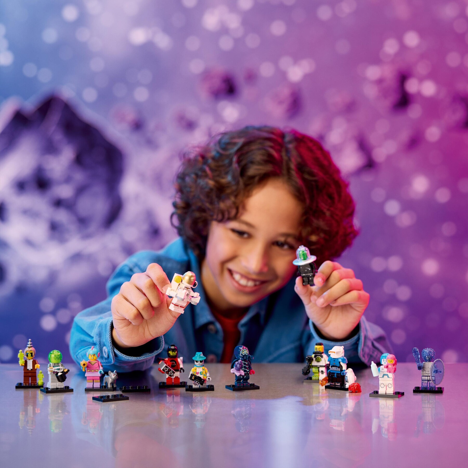 Lego minifigures 71046 serie 26 spazio, scatola con 1 di 12 personaggi giocattolo a caso da collezione, giochi per bambini 5+ - Lego