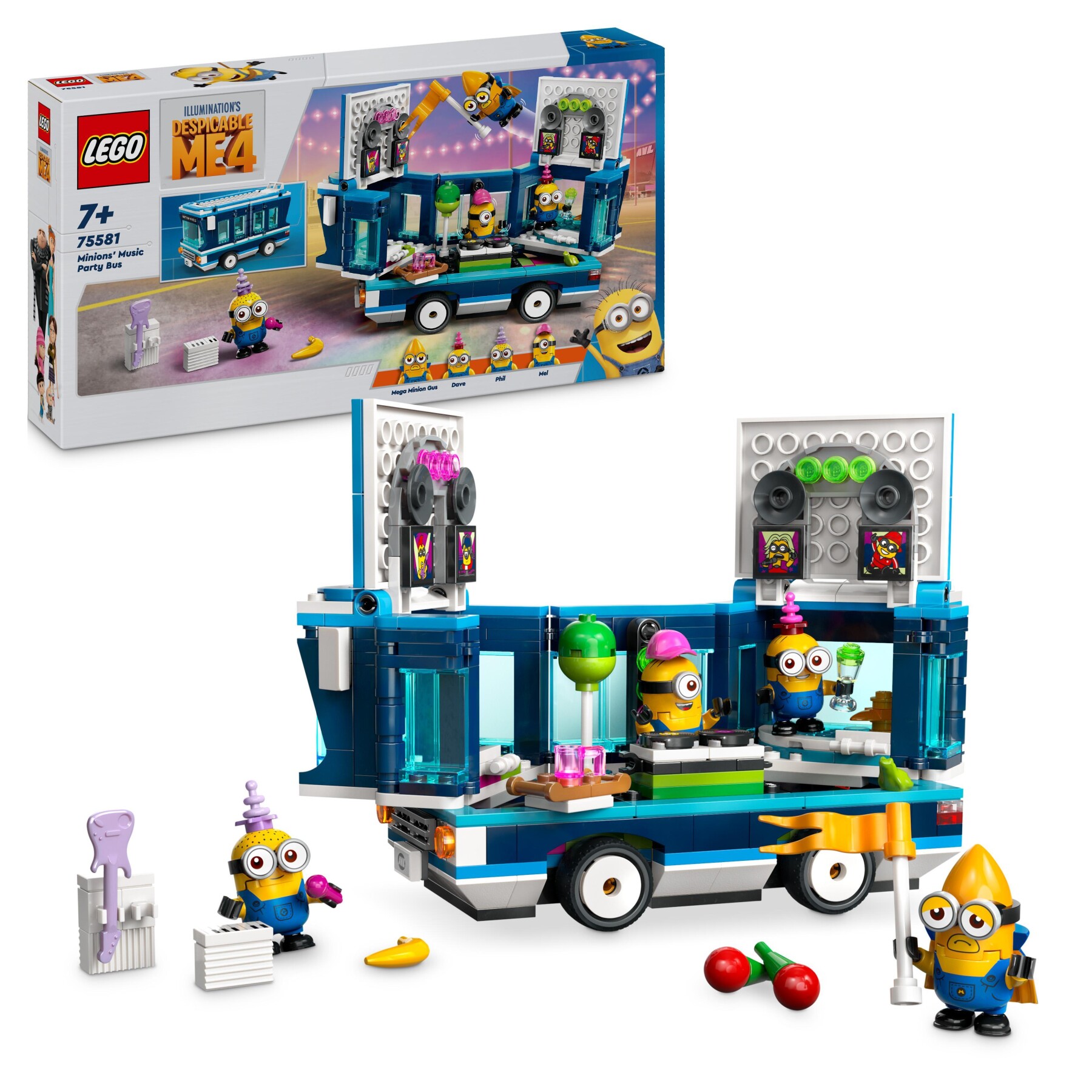 Lego cattivissimo me 75581 il party bus musicale dei minions, set dal film con autobus giocattolo da costruire per bambini 7+ - MINIONS