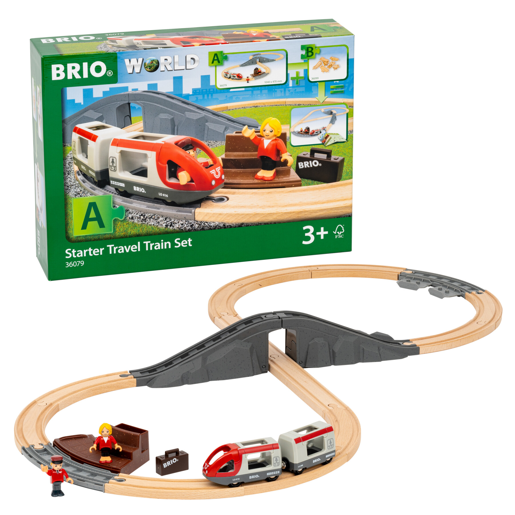 Brio world – starter set trenini in legno, 22 pezzi, 3+ - BRIO