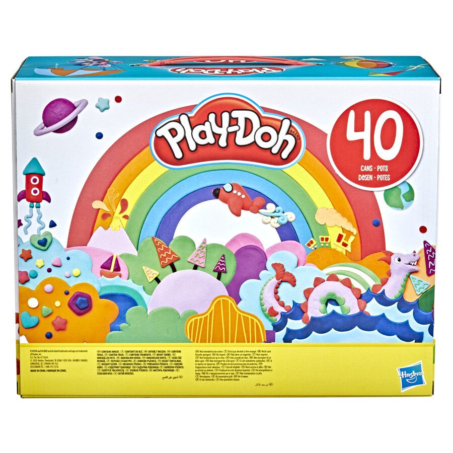 Hasbro play-doh, confezione da 40 vasetti, per bambini dai 2 anni in su, vasetti da 84 g - PLAY-DOH